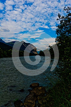 Panoramic view of the river inn in austria