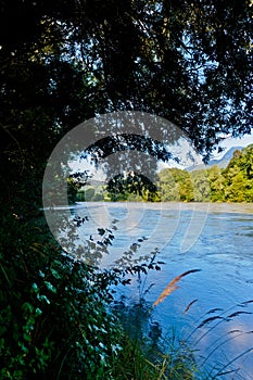 Panoramic view of the river inn in austria