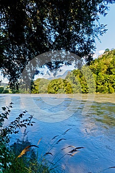 Panoramic view of the river inn in austria