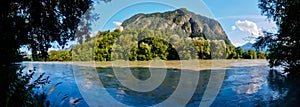 Panoramic view of the river inn in austria