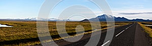 Panoramic view from the road 910 at the plane and wild landscape of Fljotsdalshreppur municipality