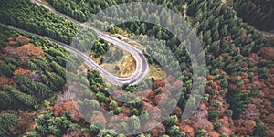 Panoramic view of road turn