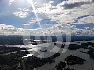 Panoramic view from Rock of Guatape, Colombia