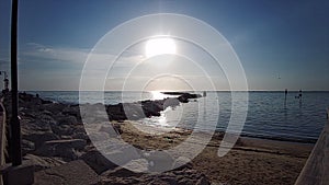 panoramic view from the rocks in Cesenatico on the Romagna Riviera in the province of Forli Cesena