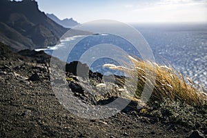 Panoramic view of rocky atlantic coast of Gran Canaria island, S
