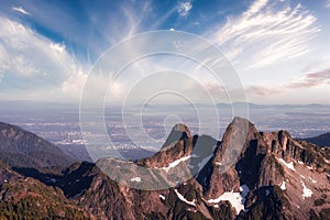 Panoramic View of Rocky Canadian Mountain Landscape.