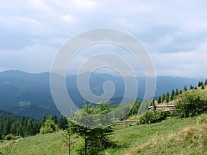 Panoramic view of the rocky mountains of the Carpathians.Beautiful view of the Montenegrin ridge