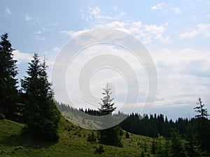 Panoramic view of the rocky mountains of the Carpathians.Beautiful view of the Montenegrin ridge