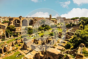 Panoramic view of Roman forum