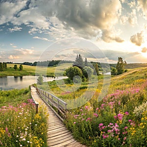 Romantic summer landscape