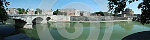 A panoramic view of Rome with the Tiber river and its bridges 013