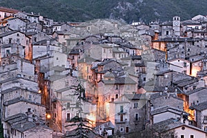 Panoramic view of the roofs of Scanno, L`Aquila, Abruzzo, Italy photo