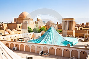 Panoramic view on roofs and windcatcher of Kashan