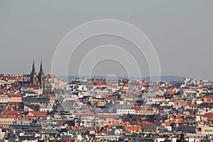 panoramic view of the rooftops of Prague
