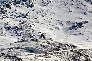 panoramic view of the route of the veleta, virgen de las nieves in sierra nevada, granada,andalucia , spain photo