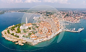 Panoramic view of Rovinj from the air