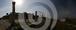Panoramic view of the ruins in Umm Qais