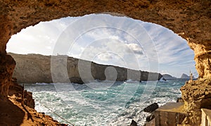 Panoramic view from Sa Figuera cave in Ibiza