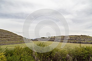 panoramic view, Sacsayhuman is a inca ruins, Cusco, Peru