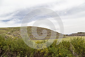 panoramic view, Sacsayhuman is a inca ruins, Cusco, Peru