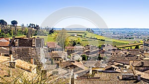 Panoramic view of Saint-Emilion near Bordeaux, France
