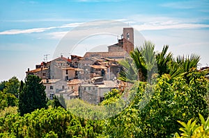 Panoramic view of Saint-Paul-de-Vence town in Provence, France