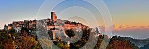 Panoramic View: Saint-Paul-de-Vence Village at Sunset