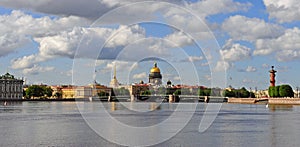 Panoramic view of Saint-Petersburg embankment