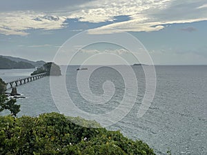 A panoramic view of Samana Bay and the bridge of keys , Dominican Republic, 2024