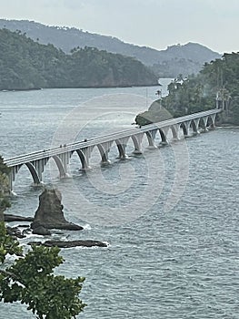 A panoramic view of Samana Bay and the bridge of keys , Dominican Republic, 2024