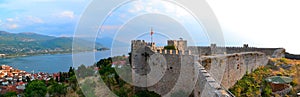 Panoramic view of Samuel`s fortress in Ohrid, North Macedonia.