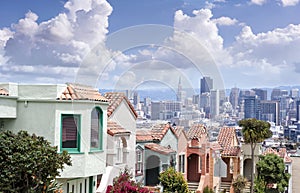 Panoramic view of San Francisco from Twin Peaks hills, California