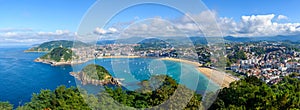 Panoramic view of San Sebastian in Spain