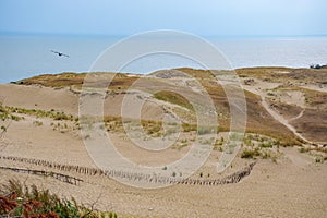 Panoramic view of sand dunes in Nida, Klaipeda, Lithuania, Europe