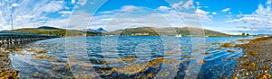 Panoramic view of the Sandnessundet strait from Hakoya island, Norway photo