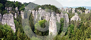 Panoramic view of sandstone rockies