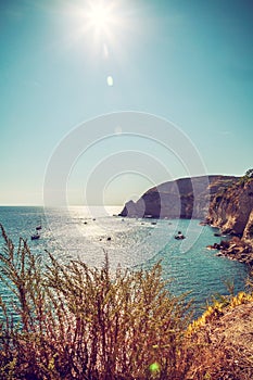 A panoramic view of Sant Angelo coast on island Ischia,Italy