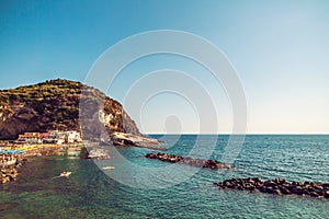 A panoramic view of Sant Angelo coast on island Ischia,Italy