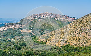 Panoramic view of Sant`Angelo Romano, beautiful village in the province of Rome, Lazio, Italy.