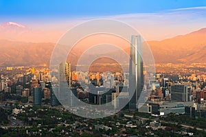 Panoramic view of Santiago de Chile photo