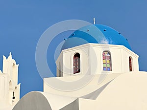 Panoramic view of Santorini, Cyclades Island, Greece. Beatuiful Oia village.