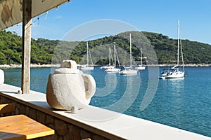 Panoramic view on Saplunara harbor