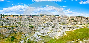 Panoramic view of Sassi di Matera from the Belvedere