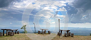 Panoramic view, Scene with Kruja old building village,near capital Tirana in Albania.