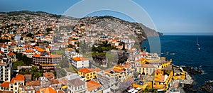 Panoramic view of Scenic Funchal city during sunny day in Madeira Island, Portugal photo