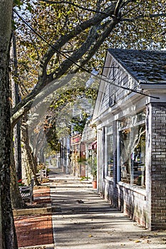 Panoramic view of scenic houses in the small village of Amargansett in the Hamptons