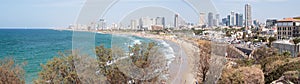 Panoramic view of the seafront of Yafo and Tel Aviv