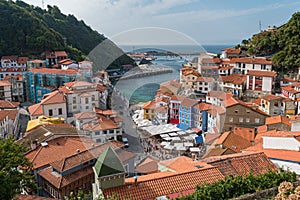 Panoramic view of the seaside village of Cudillero Asturias, northern Spain