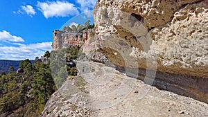 Panoramic view of the Serrania de Cuenca at Una in Spain. Hiking trails La Raya and El Escaleron in Una