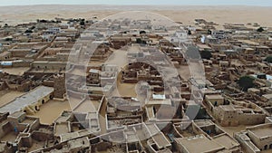 Panoramic view of a settlement in Mauritania. settlement in Mauritania. Settlement. View. 4k. 4k view.Village. Town. A life.